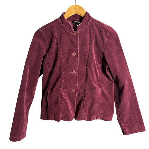 Eileen Fisher Corduroy Jacket Burgundy Red Size XS - Picture 1 of 3